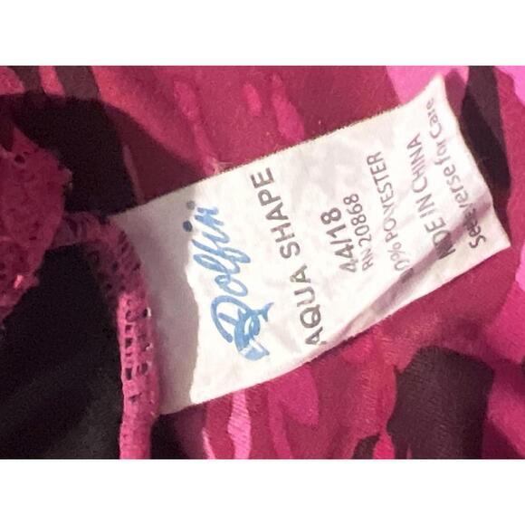 Dolfin Women's One-Piece Swimsuit Pink Camo Print 18 - Picture 5 of 5